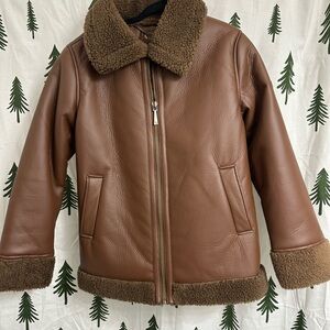 Koolaburra leather/ Teddy Jacket with Shearling Trim